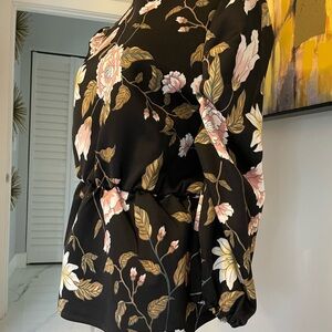 Floral Black Blouse